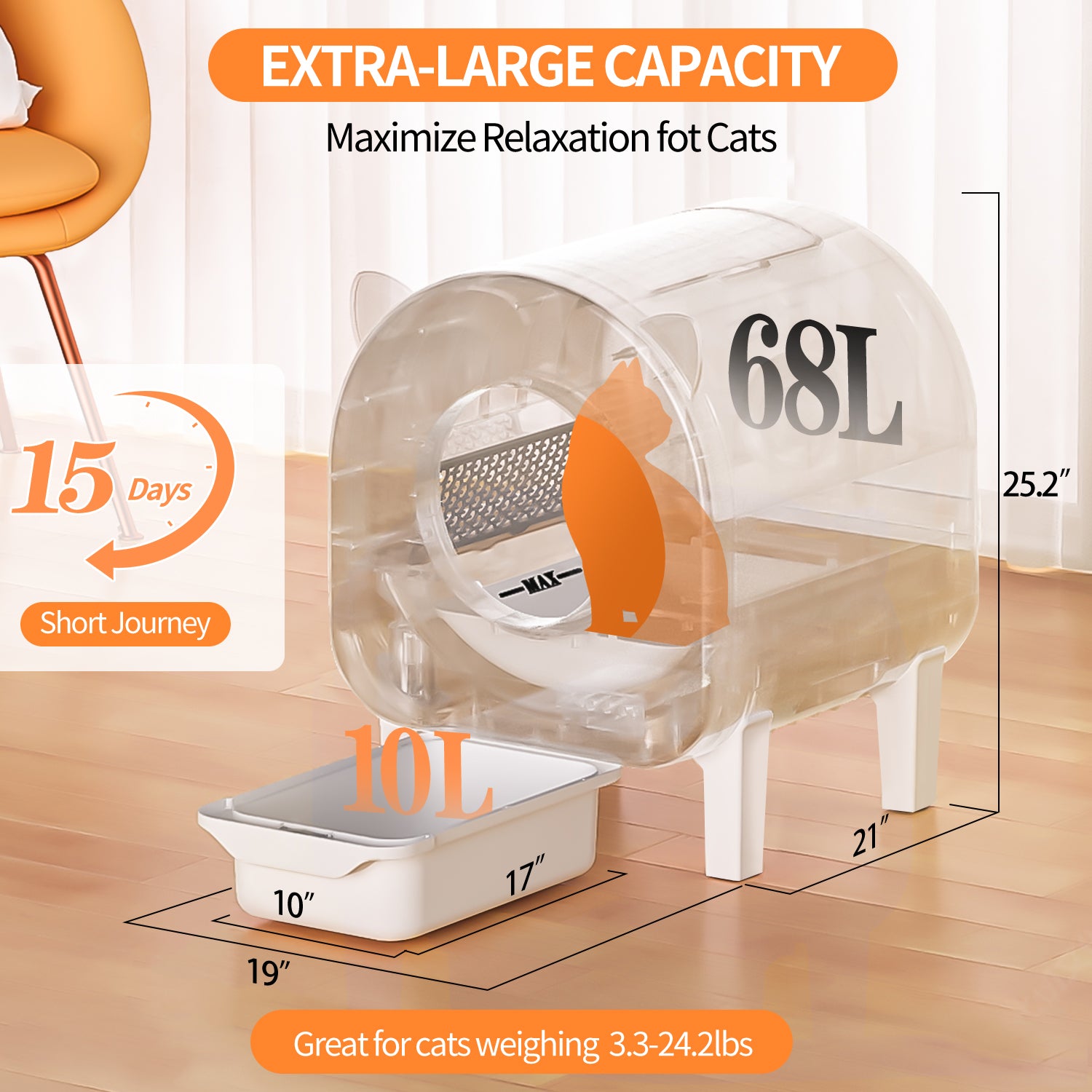 Paw101 Cat Litter Box|Pawstastic Self-Cleaning Litter Box